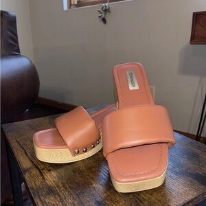 Steve Madden Brown Women's Mules with Stud Accents